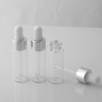 زجاجات الزيت العطري الفضي ميني 5 مل زجاجات قطارة زجاجية OEM ODM