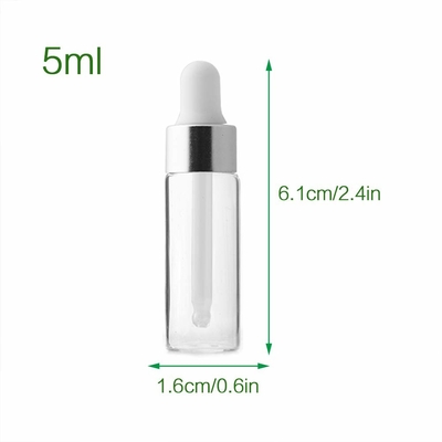 زجاجات الزيت العطري الفضي ميني 5 مل زجاجات قطارة زجاجية OEM ODM